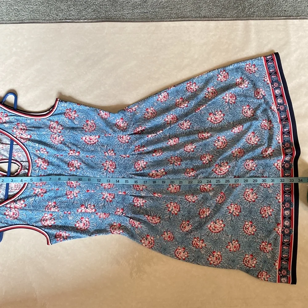 Max Studio Blue w Pink Flowers Dress - Picture 7 of 7